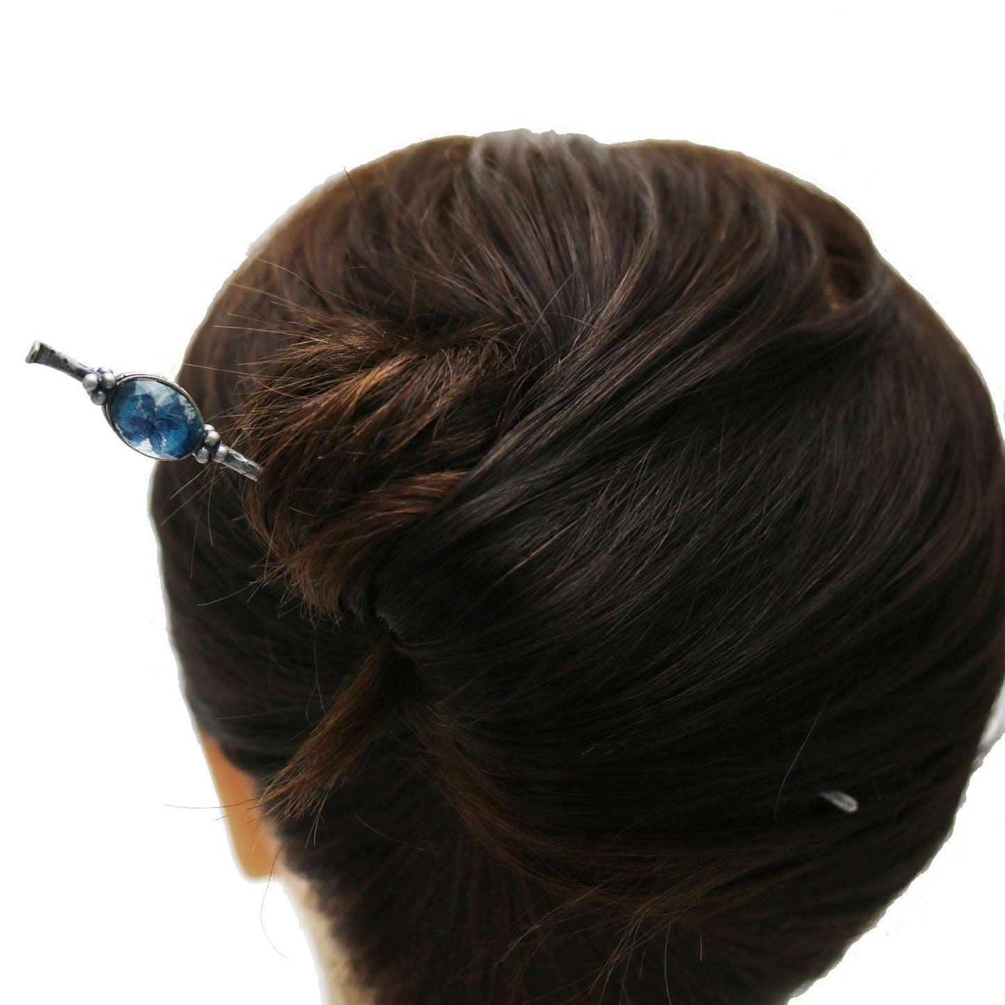 Hair Stick Hairpin Blue Lilies TAMARUSAN