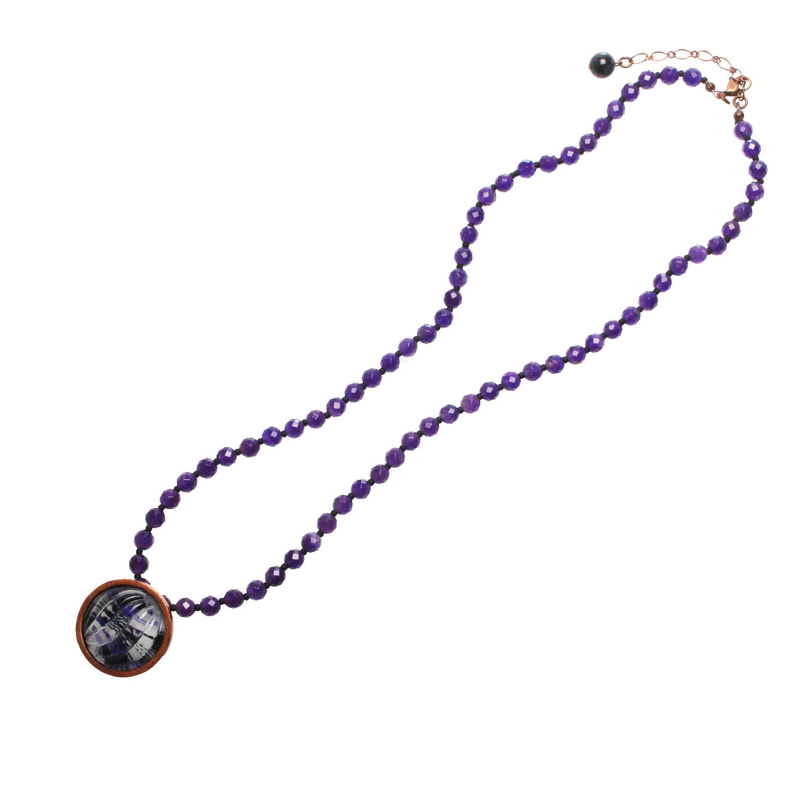 Necklace Purple Amethyst Lily TAMARUSAN