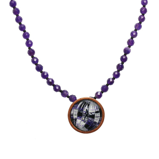 Necklace Purple Amethyst Lily TAMARUSAN