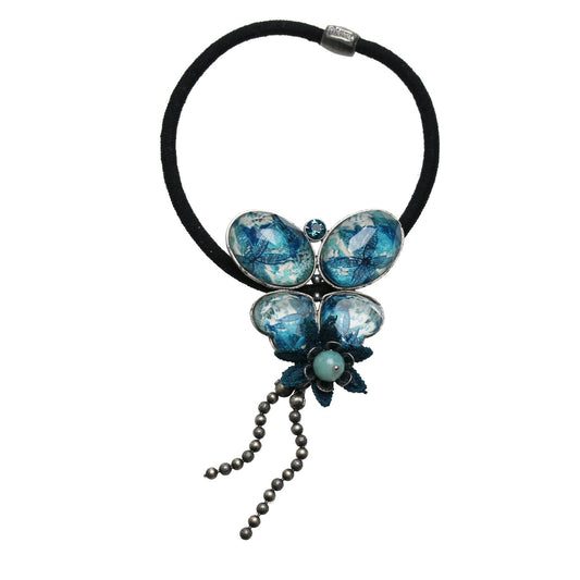 Blue Butterfly Gorgeous Hair Elastic Antique Style TAMARUSAN