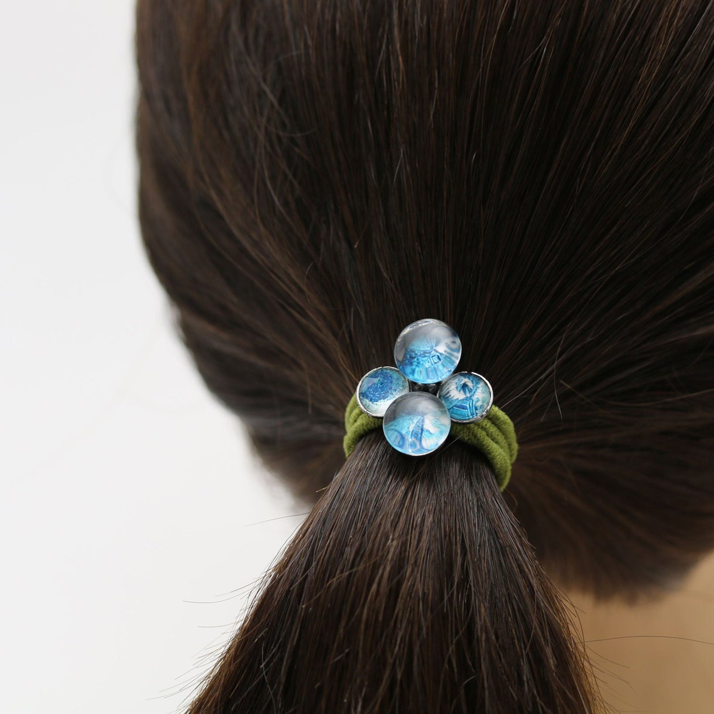 Gorgeous Hair Elastic Blue Lily Handmade TAMARUSAN