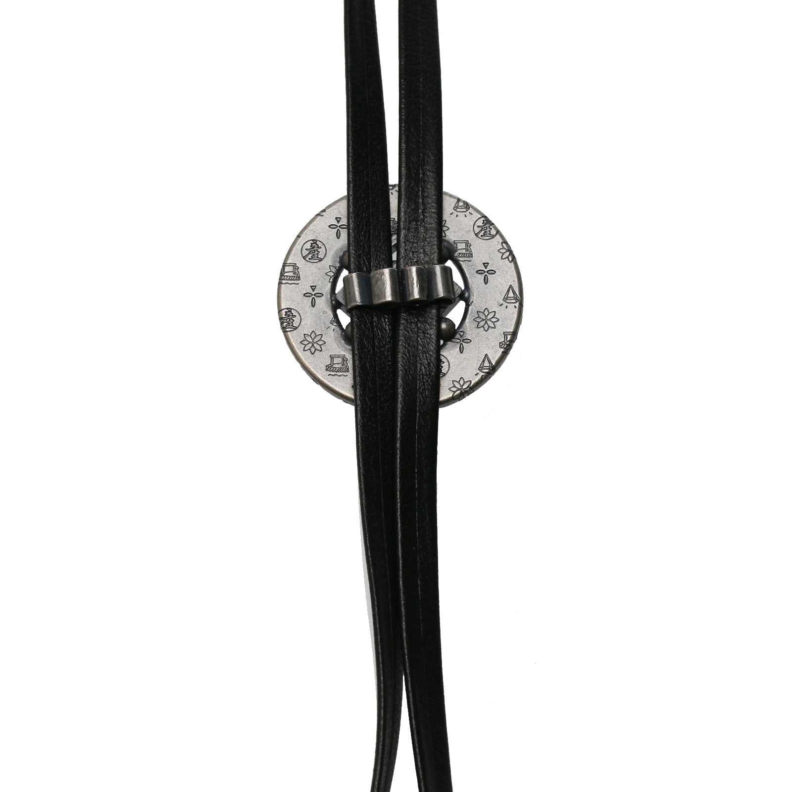 Leather Strap Bolo Tie Lilies Blue Resin TAMARUSAN