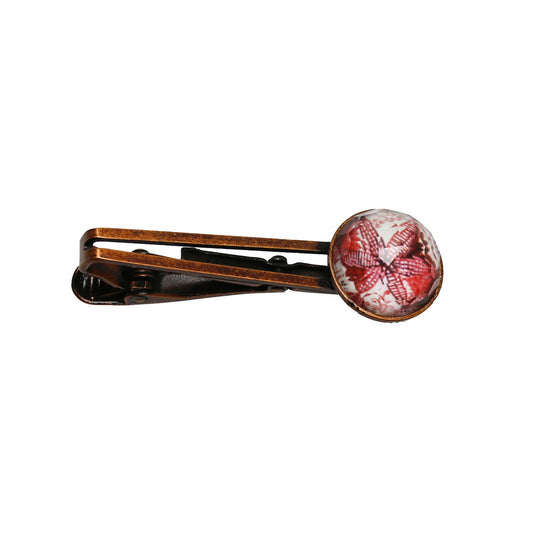 Simple Tie Clip Red Lily Resin Round TAMARUSAN