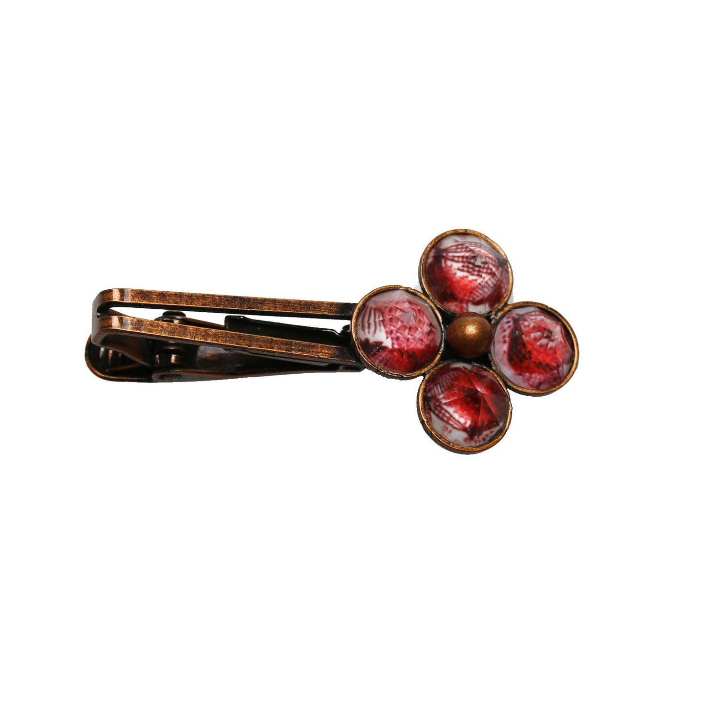 Gorgeous Tie Clip Lily Red Flower TAMARUSAN